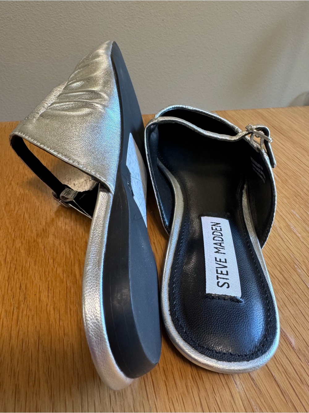 NWOT Steve Madden Gisele Metallic Silver Mary Jane - Picture 7 of 9